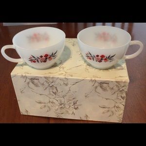 Set of 2  Coffee Teacups  Primrose Vintage FireKing